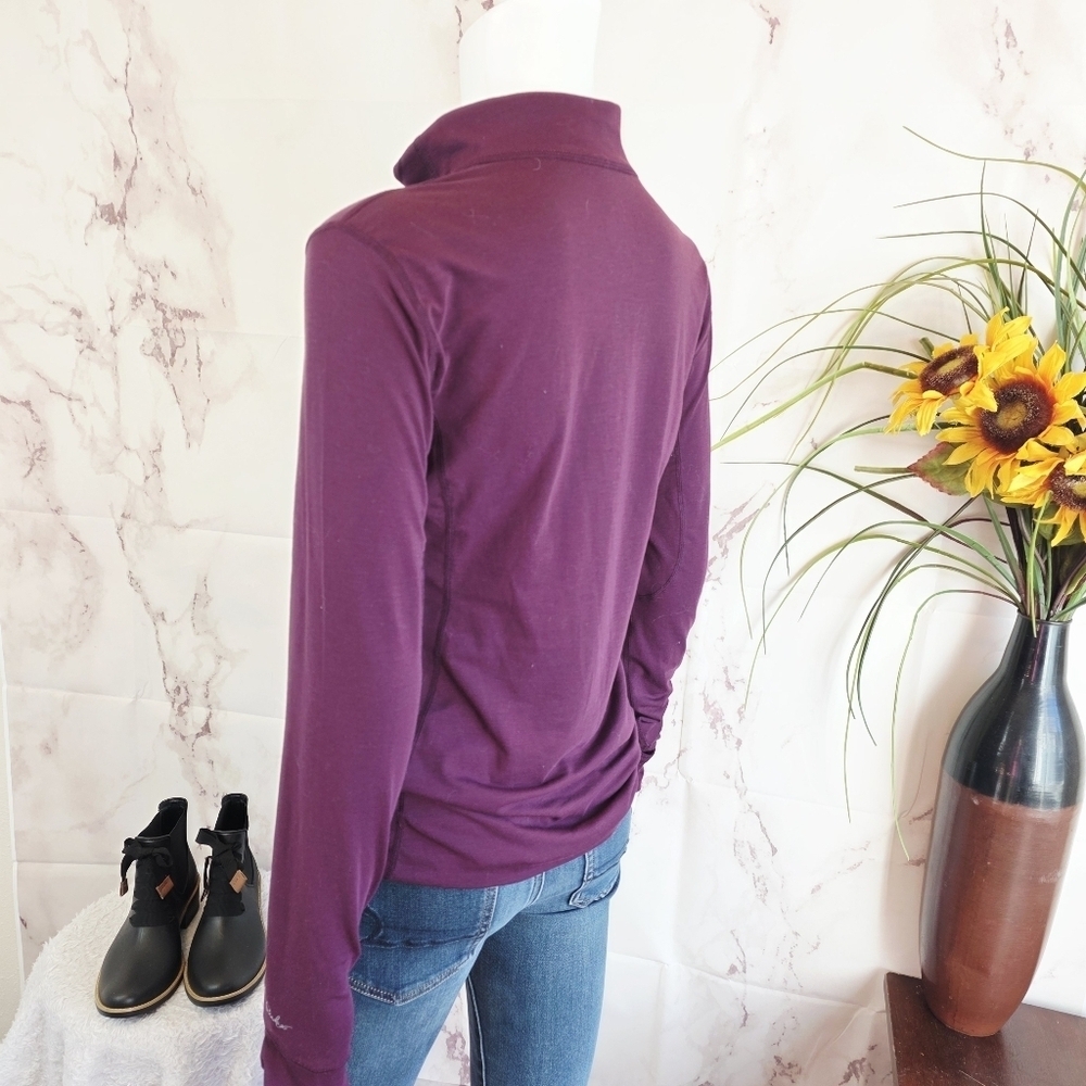 Paradox Women's Long Sleeve Wool Blend Drirelease Plum Top - Picture 4 of 7